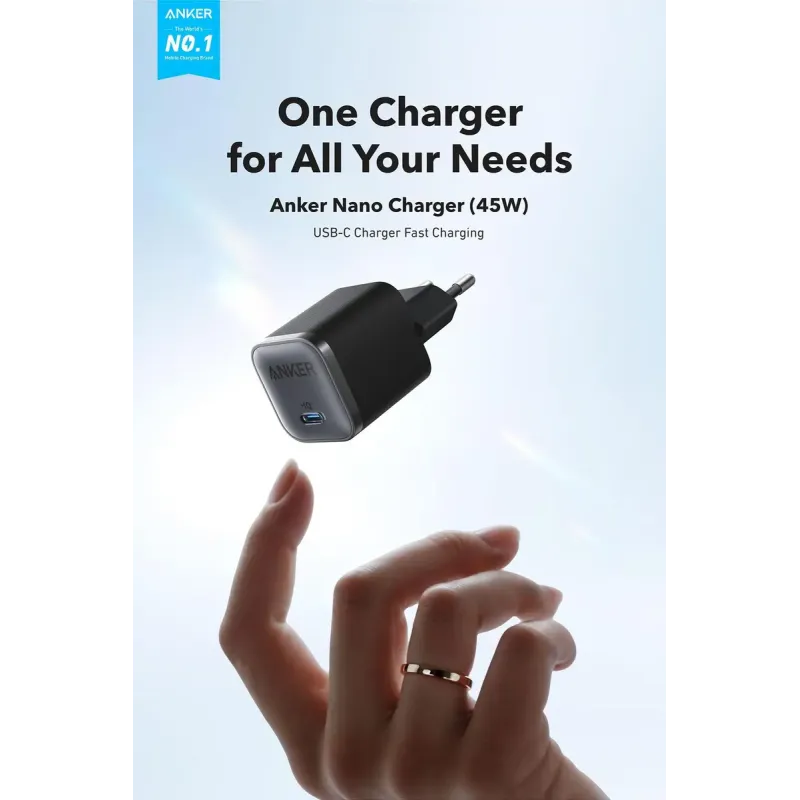 Зарядний пристрій Anker Nano Charger 45W USB-C Black (A2692L11)