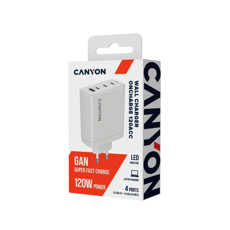 Зарядное устройство Canyon OnCharge 120W White (CNS-CUW120ACC)