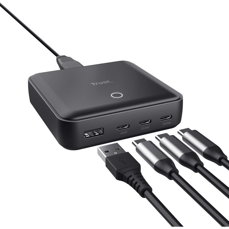 Зарядний пристрій Trust Maxo 100W Desktop Charger Black (25242)