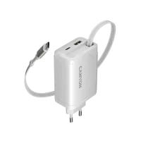 Зарядное устройство Canyon OnCharge 65RC Build-In Cable 65W White (CNS-CURC65ACW)