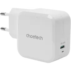 Зарядное устройство Choetech GaN USB Type-C 45W, PD, QC, PPS White (PD8007) (PD8007-EU-WH)
