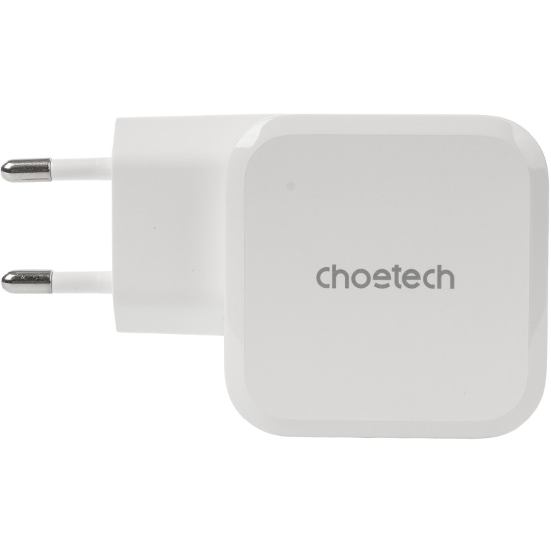 Зарядний пристрій Choetech GaN USB Type-C 45W, PD, QC, PPS White (PD8007) (PD8007-EU-WH)