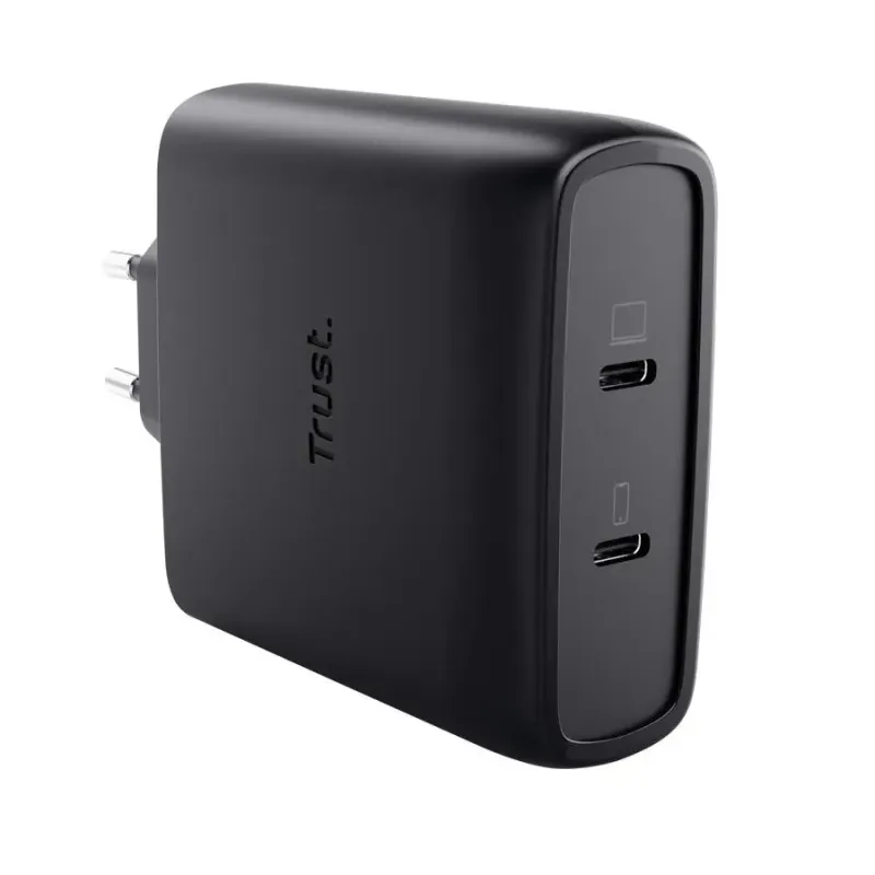 Зарядное устройство TRUST Maxo 100W 2xUSB-C GaN Charger Black w/Type-C cable (25527)