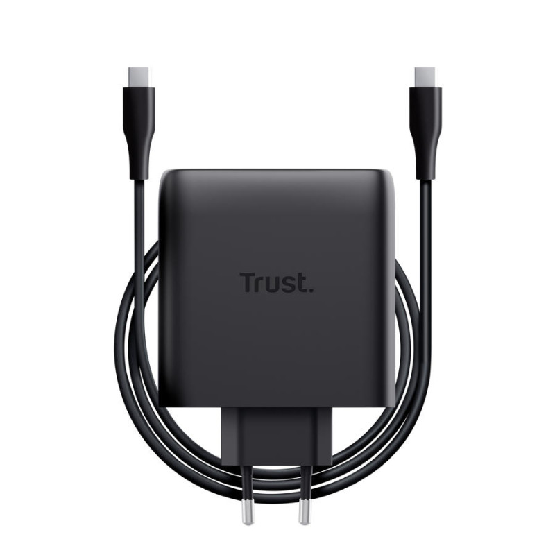 Зарядное устройство TRUST Maxo 100W 2xUSB-C GaN Charger Black w/Type-C cable (25527)