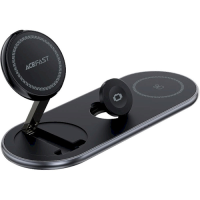 Зарядний пристрій Acefast E19 Qi2 3-in-1 Black (6974316283096)
