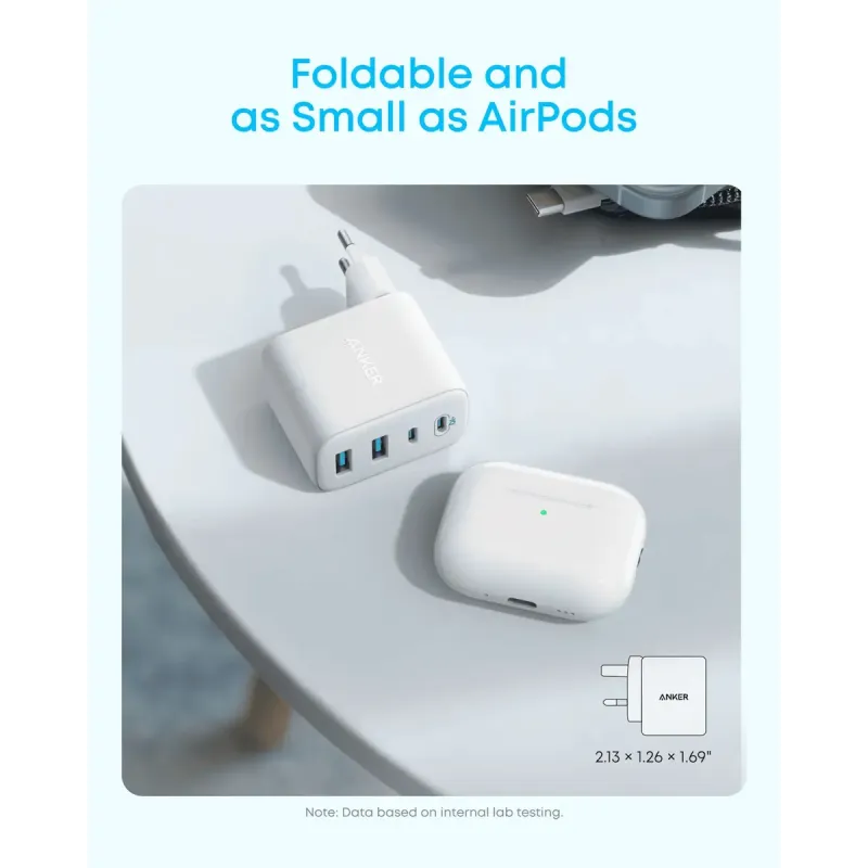Зарядное устройство Anker Zolo Charger 50W, 2xUSB-C, 2xUSB-A, White (A121EG21)