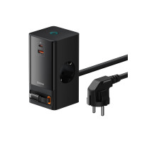 Baseus PowerCombo Digital PowerStrip 2AC+1U+1C+Retractable-C 65W EU Black (PSLR000301)