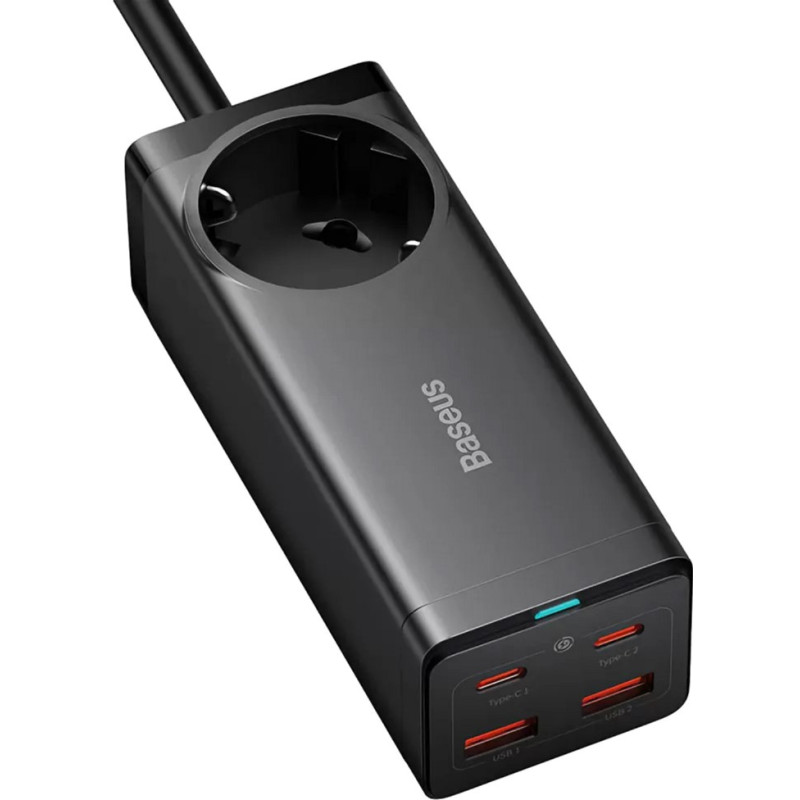 Baseus GaN3 Pro AC 2хUSB+2хType-C 100W Cable Type-C-Type-C 1m (PSZM000401)