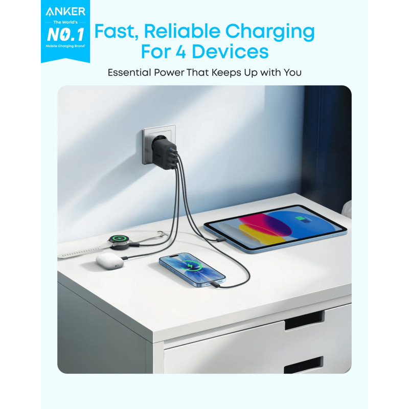 Зарядний пристрій Anker Zolo Charger 50W Black (A121EG11)