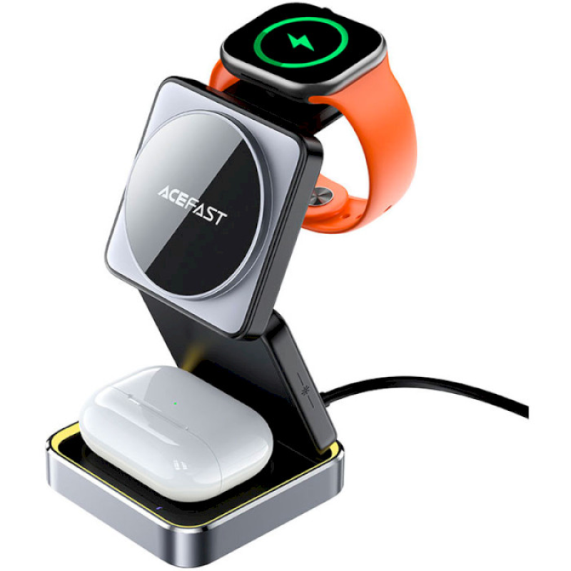Зарядное устройство Acefast E20 3 in 1 Inductive Charger Black (6974316283478)