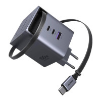 Зарядное устройство Ugreen USB-C PD100W GaN + cable USB-C to USB-C retractable (65828)