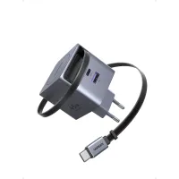 Зарядное устройство Ugreen USB-C PD45W GaN + cable USB-C to USB-C retractable (65822)