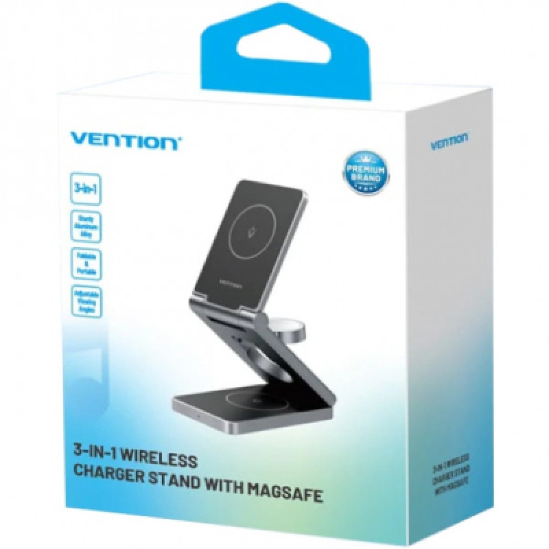 Зарядний пристрій Vention 3-in-1 15W Gray (FGFH0)