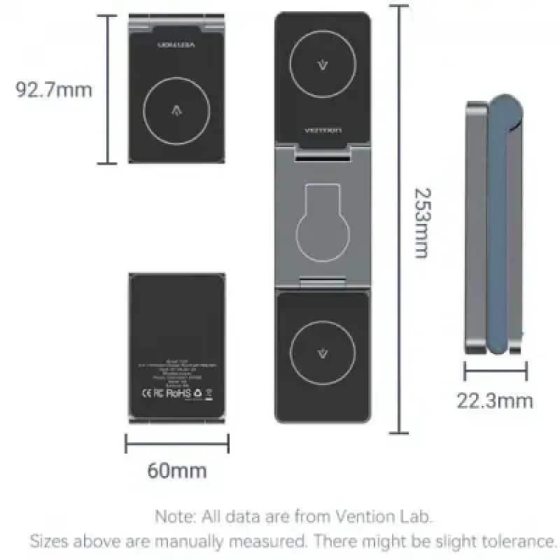 Зарядний пристрій Vention 3-in-1 15W Gray (FGFH0)