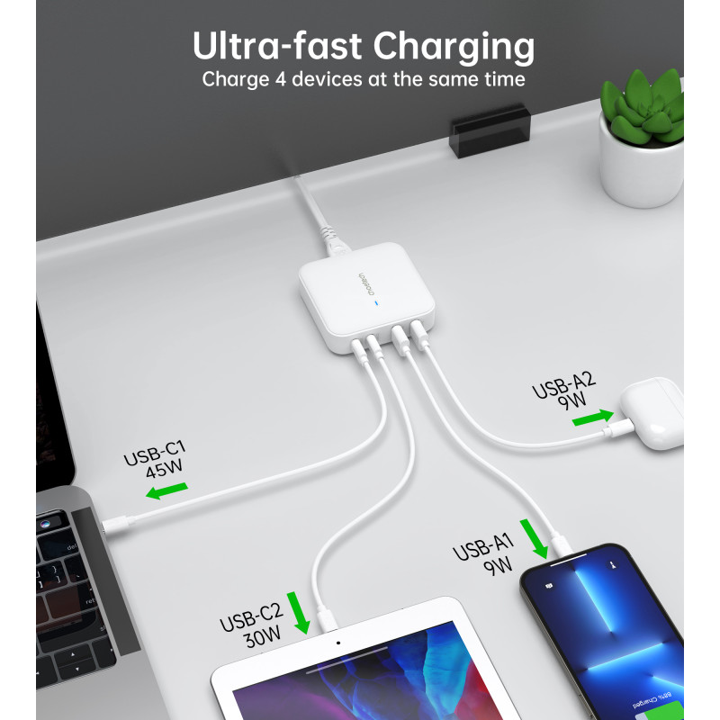 Choetech PD8008 100W Desktop GaN Charger White (PD8008-EU-WH)
