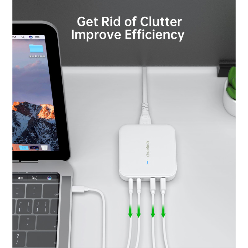 Choetech PD8008 100W Desktop GaN Charger White (PD8008-EU-WH)