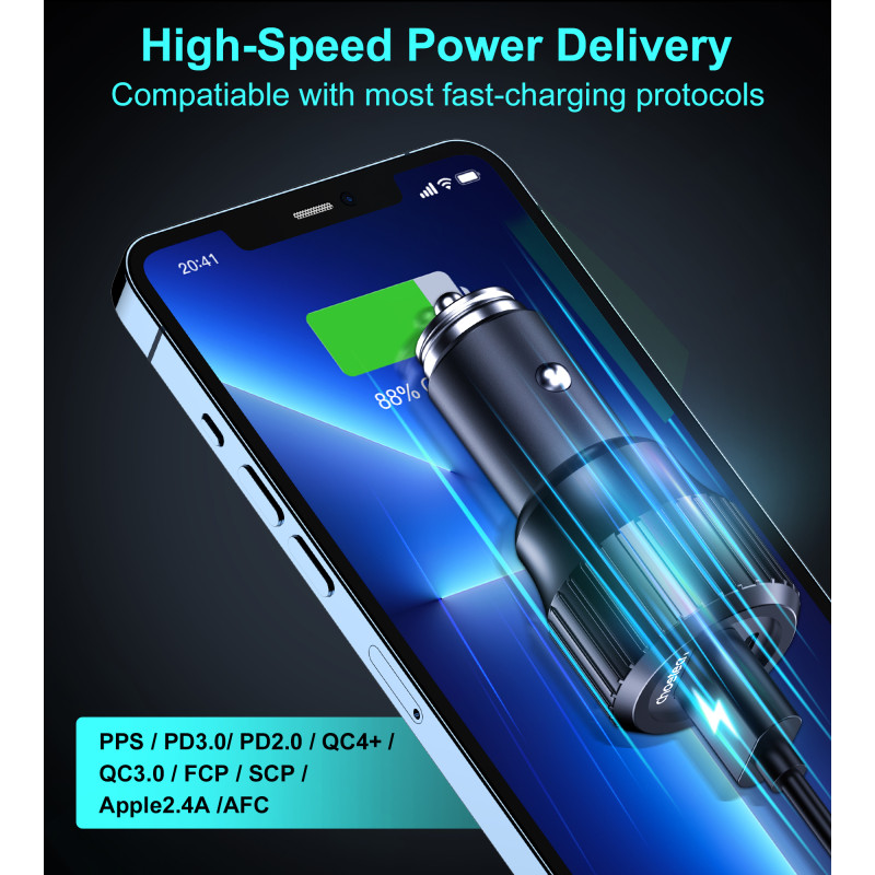 Зарядний пристрій Choetech 63W QC3.0/PD/PPS Black (TC0010-BK)