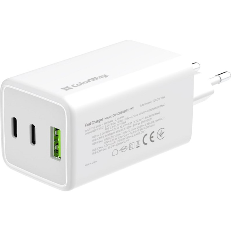 Зарядное устройство ColorWay CW-CHS061PD-WT