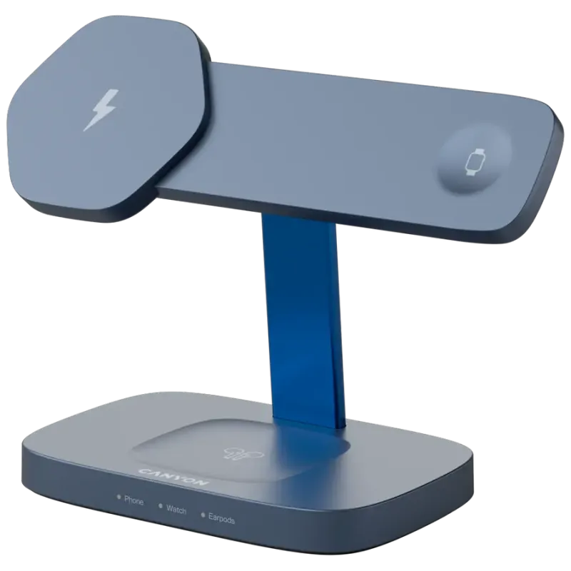 Зарядное устройство Canyon Hexagon WCS-310 Wireless Charging Station Dark Gray/Blue (CNS-WCS310DGBL)
