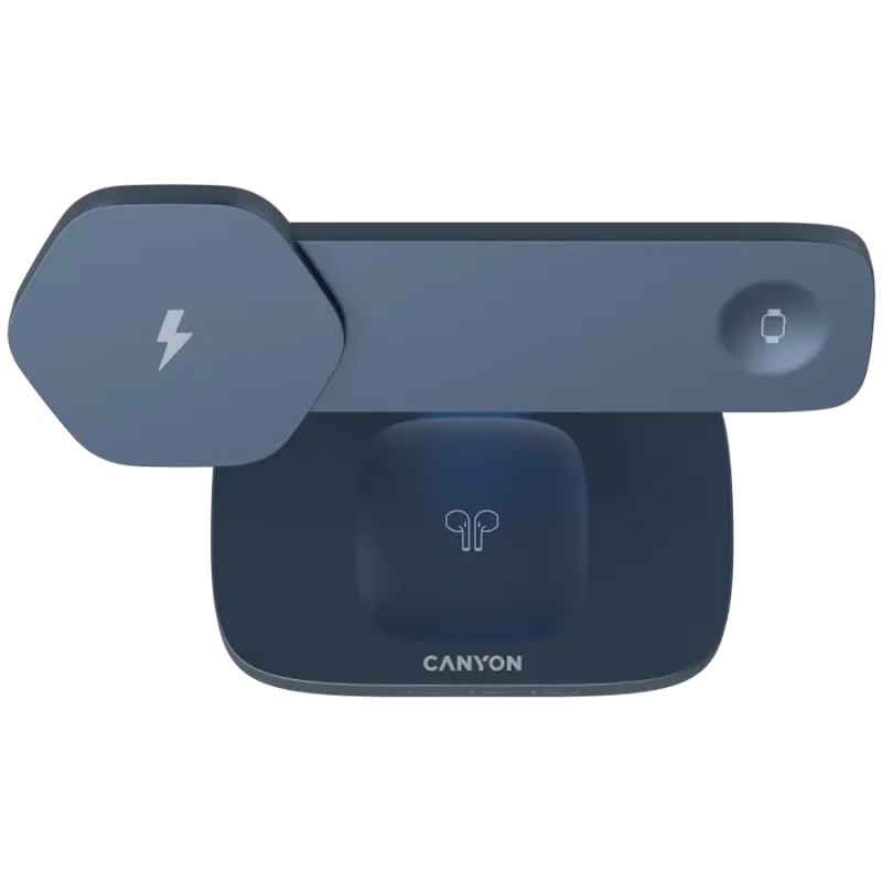 Зарядное устройство Canyon Hexagon WCS-310 Wireless Charging Station Dark Gray/Blue (CNS-WCS310DGBL)