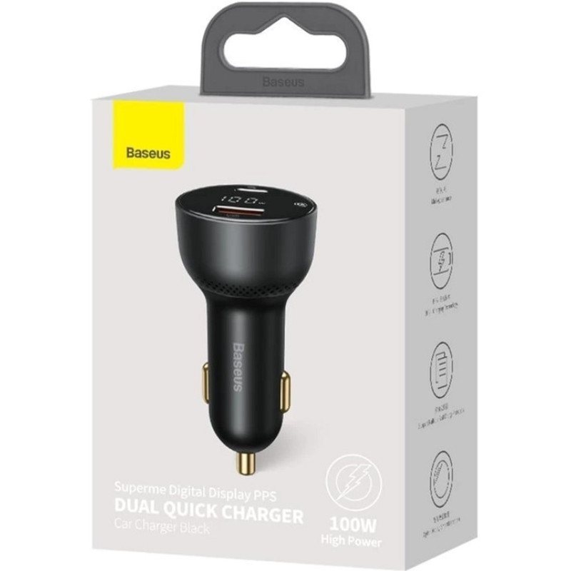 Зарядний пристрій Baseus Superme Digital Display QC 4.0+PD3.0 PPS 100W Black (CCZX-01)