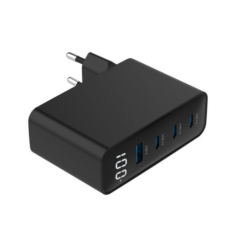 Зарядний пристрій Gembird TA-UC-PDQC100LCD-01-BK