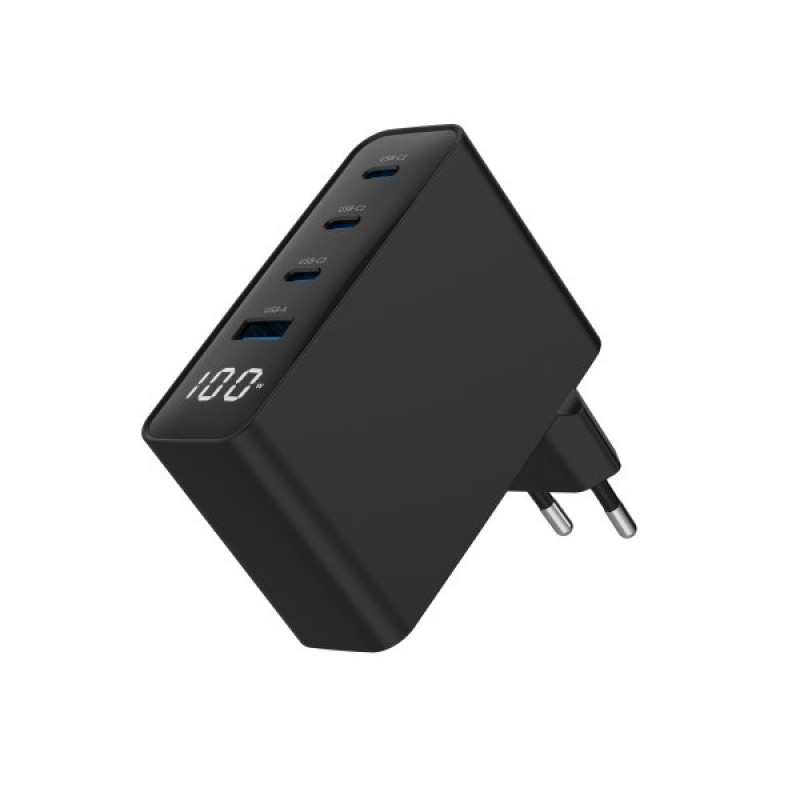 Зарядний пристрій Gembird TA-UC-PDQC100LCD-01-BK