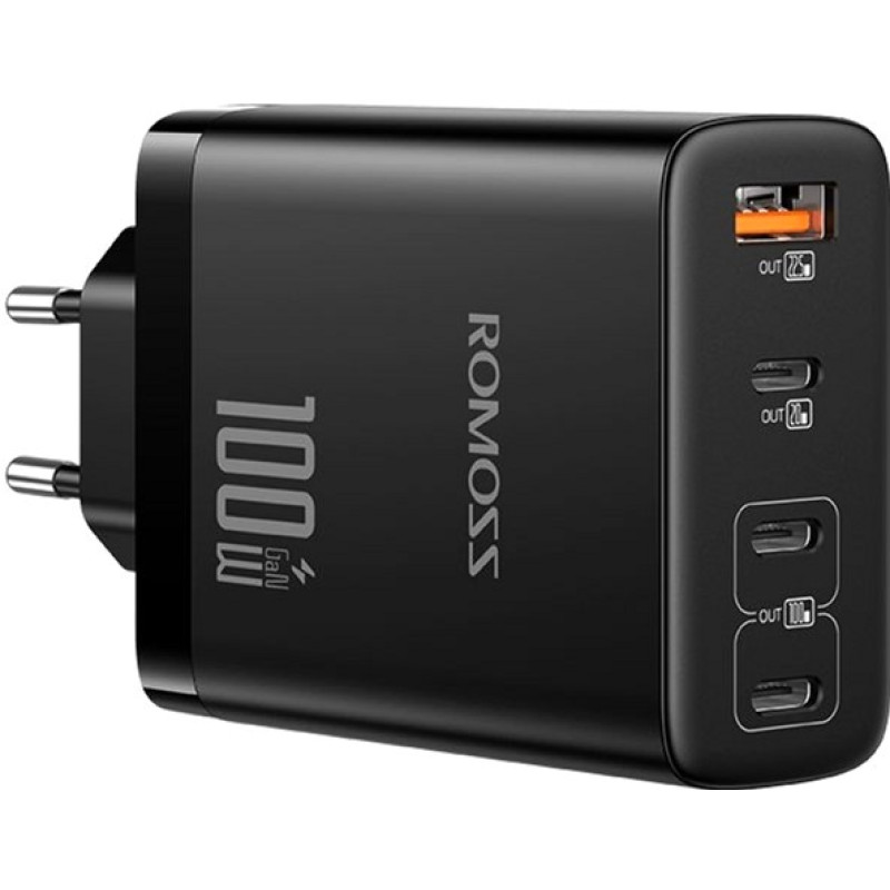 Romoss AC100I 1xUSB-A, 3xUSB-C, 100W Black (AC100I-12-234H)