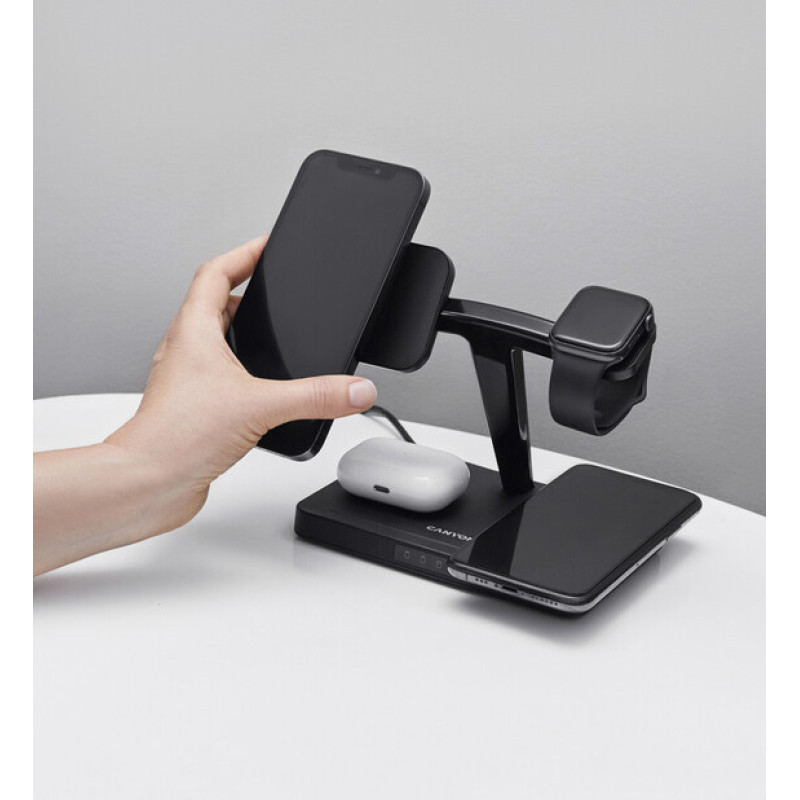 Зарядний пристрій Canyon WS-404 Wireless Charging Station Black (CNS-WCS404)
