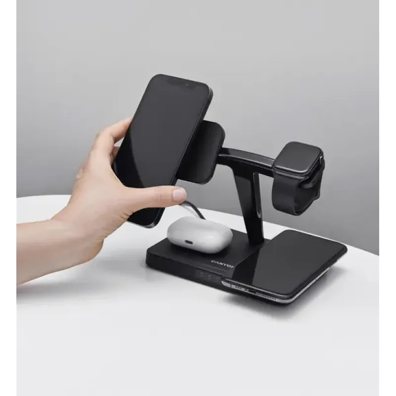 Зарядний пристрій Canyon WS-404 Wireless Charging Station Black (CNS-WCS404)