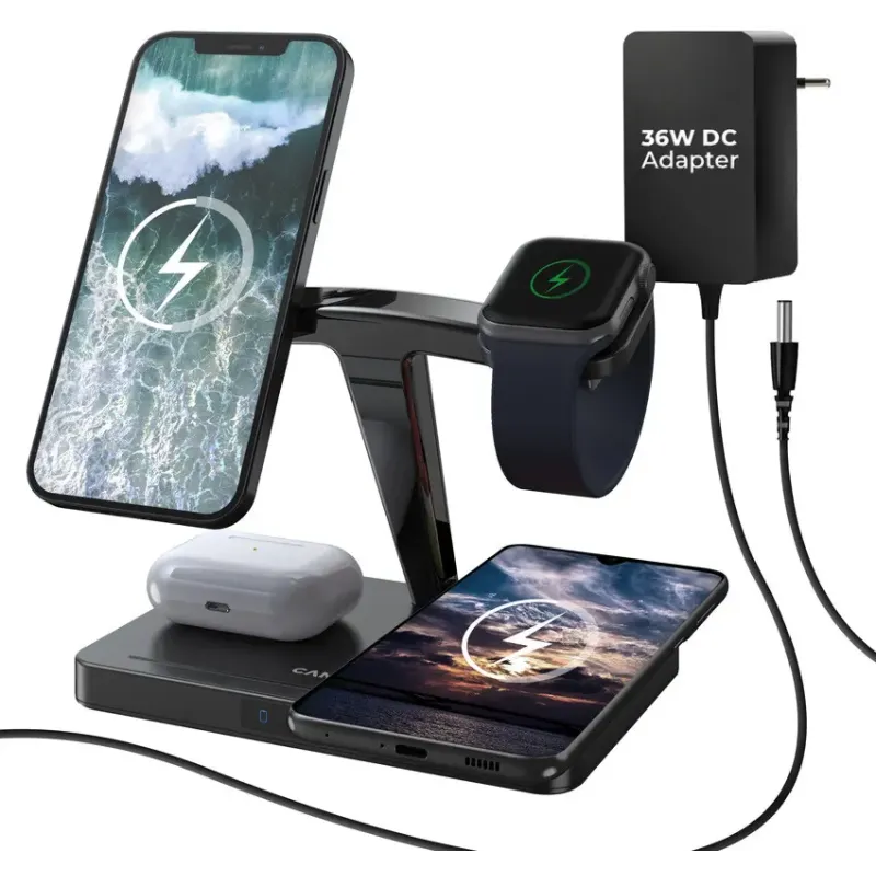 Зарядний пристрій Canyon WS-404 Wireless Charging Station Black (CNS-WCS404)