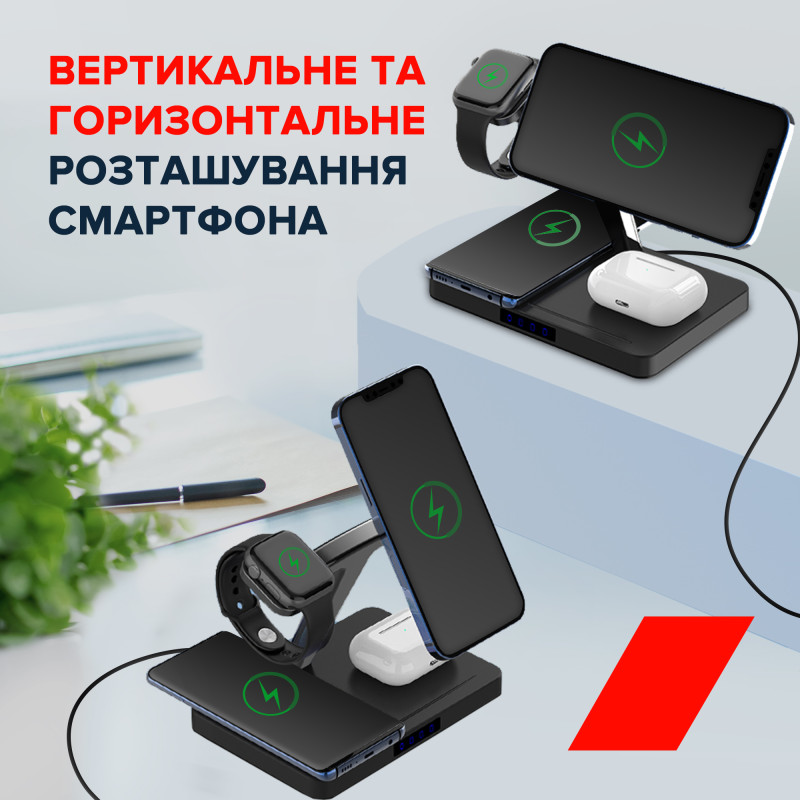 Зарядний пристрій Canyon WS-404 Wireless Charging Station Black (CNS-WCS404)