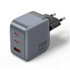 Зарядное устройство Vention 2xUSB-C PD70W + 1xUSB QC3.0 22.5W GaN gray (FEXH0-EU)