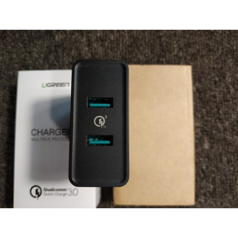 Зарядное устройство UGREEN CD161 36W 2xUSB QC 3.0 Charger Black (10216)