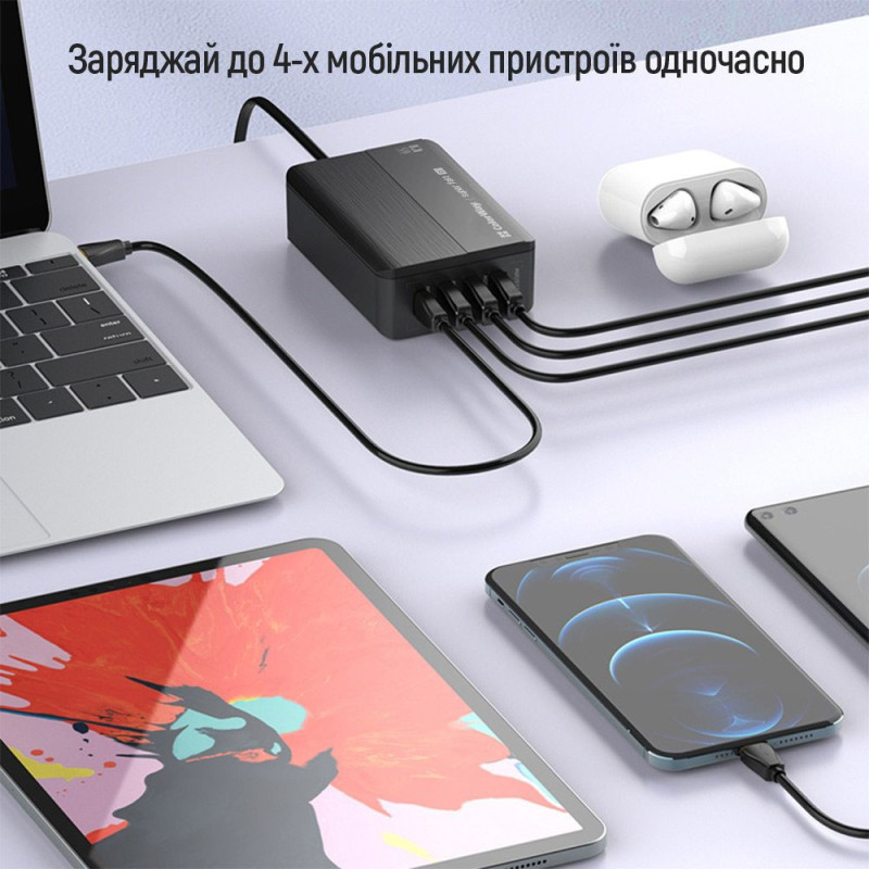ColorWay 2USB-A + 2USB Type-C 65W Black (CW-CHS040PD-BK)