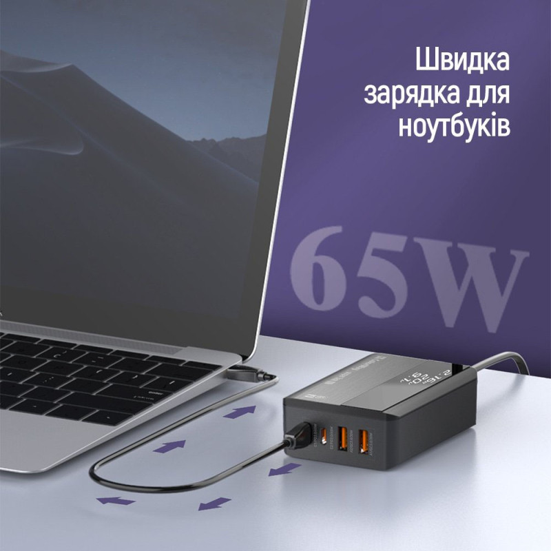 ColorWay 2USB-A + 2USB Type-C 65W Black (CW-CHS040PD-BK)