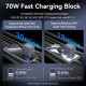 Зарядний пристрій Vention 2xUSB-C PD70W + 1xUSB QC3.0 22.5W GaN + cable USB-C to USB-C 1.0m black gray (TZ-FEXH0-EU)