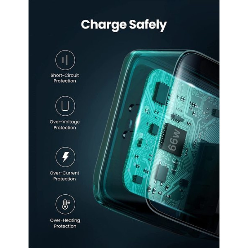 Ugreen Wall Charger 2хUSB-C CD216 66W Black (70867) 