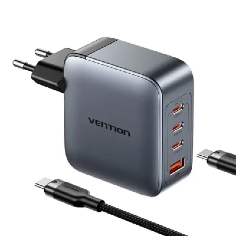 Зарядний пристрій Vention TZ-FETH0 100W GaN Gray Type-C cable (TZ-FETH0-EU)