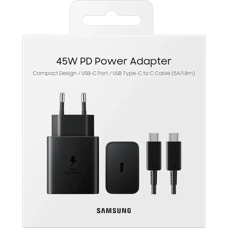 Зарядное устройство Samsung EP-T4511 45W Type-C to Type-C cable Black (EP-T4511XBEGEU)