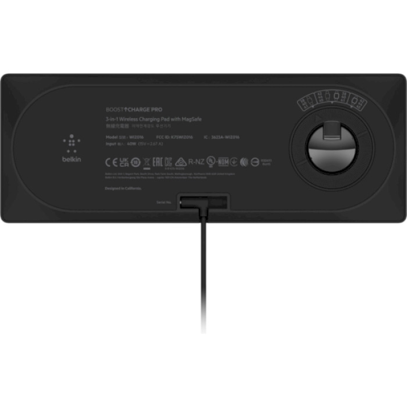 Belkin BOOST CHARGE PRO 3-in-1 Wireless Charging Pad with MagSafe Black (HPU72, WIZ016vfBK)