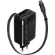 Зарядний пристрій Canyon OnCharge 65RC Build-In Cable 65W Black (CNS-CURC65ACB)