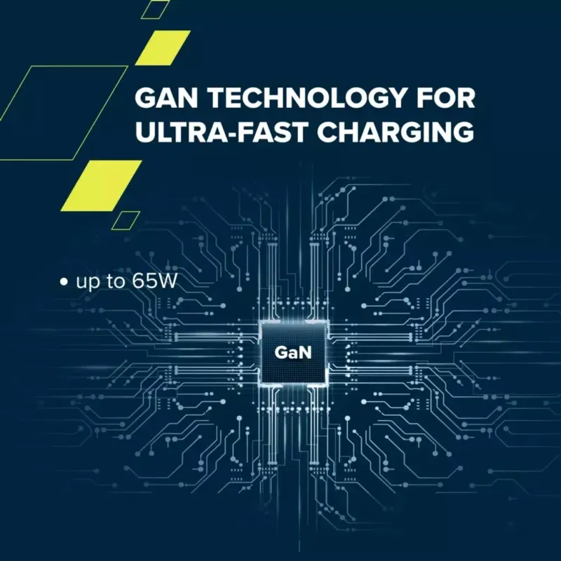 Зарядний пристрій Canyon OnCharge 65RC Build-In Cable 65W Black (CNS-CURC65ACB)