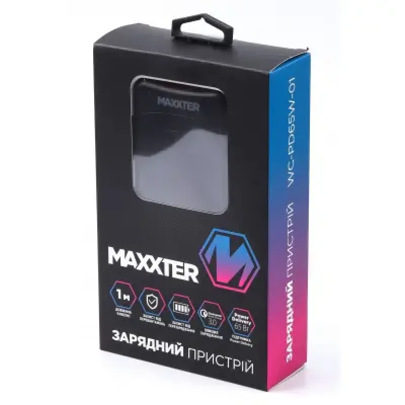 Зарядний пристрій Maxxter WC-PD65W-01