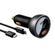 Зарядное устройство Baseus Digital Display PD3.1 Dual Fast Charger Car Charger U+C 140W Set Obsidian Black (CGZX070001)