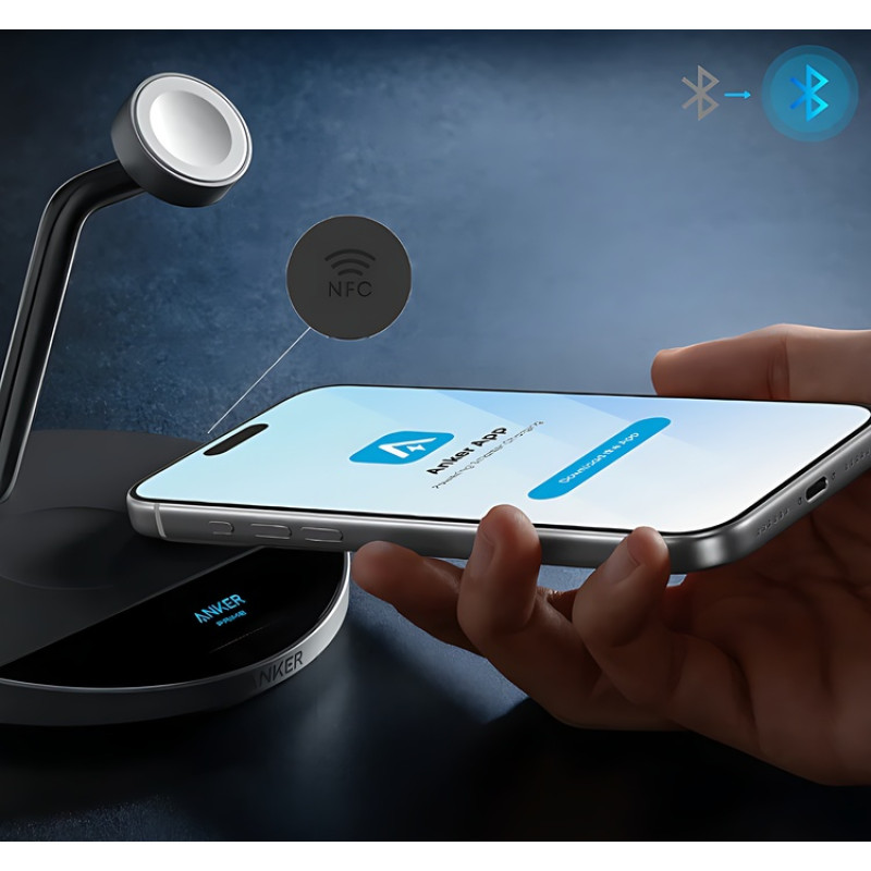 Зарядний пристрій Anker Prime Wireless 3-in-1 25W AirCool Dock Stand (B25X7G11)