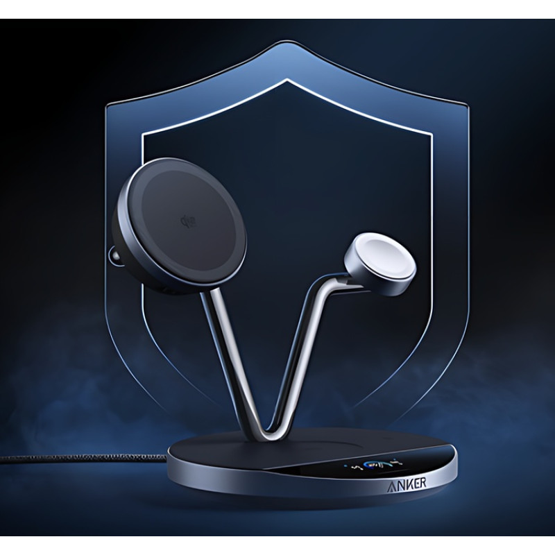 Зарядний пристрій Anker Prime Wireless 3-in-1 25W AirCool Dock Stand (B25X7G11)