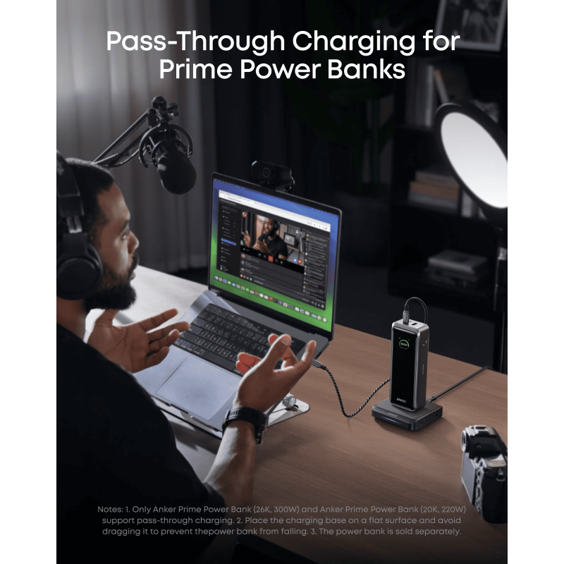 Зарядний пристрій Anker Charging Base для Anker Prime 150W Pogo Pin Black (A1903G11)