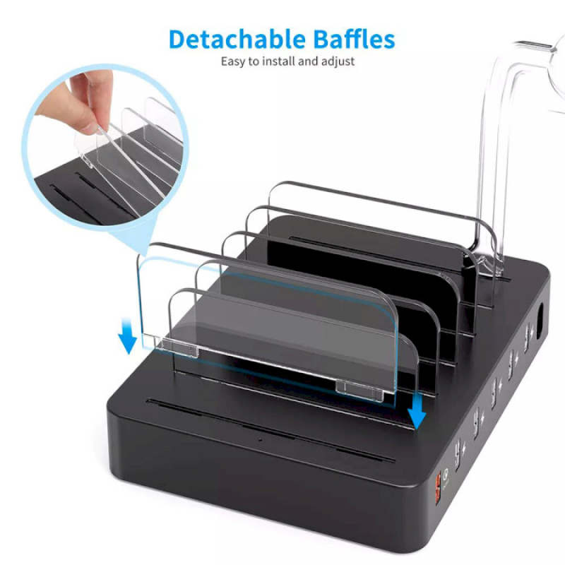 Choetech Q3008 68W Charing Station Black