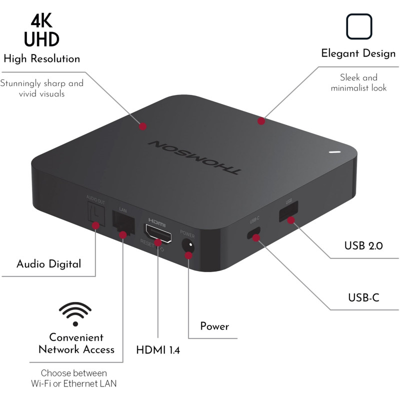 Медіаплеєр Thomson Streaming Box 4K UHD 245G